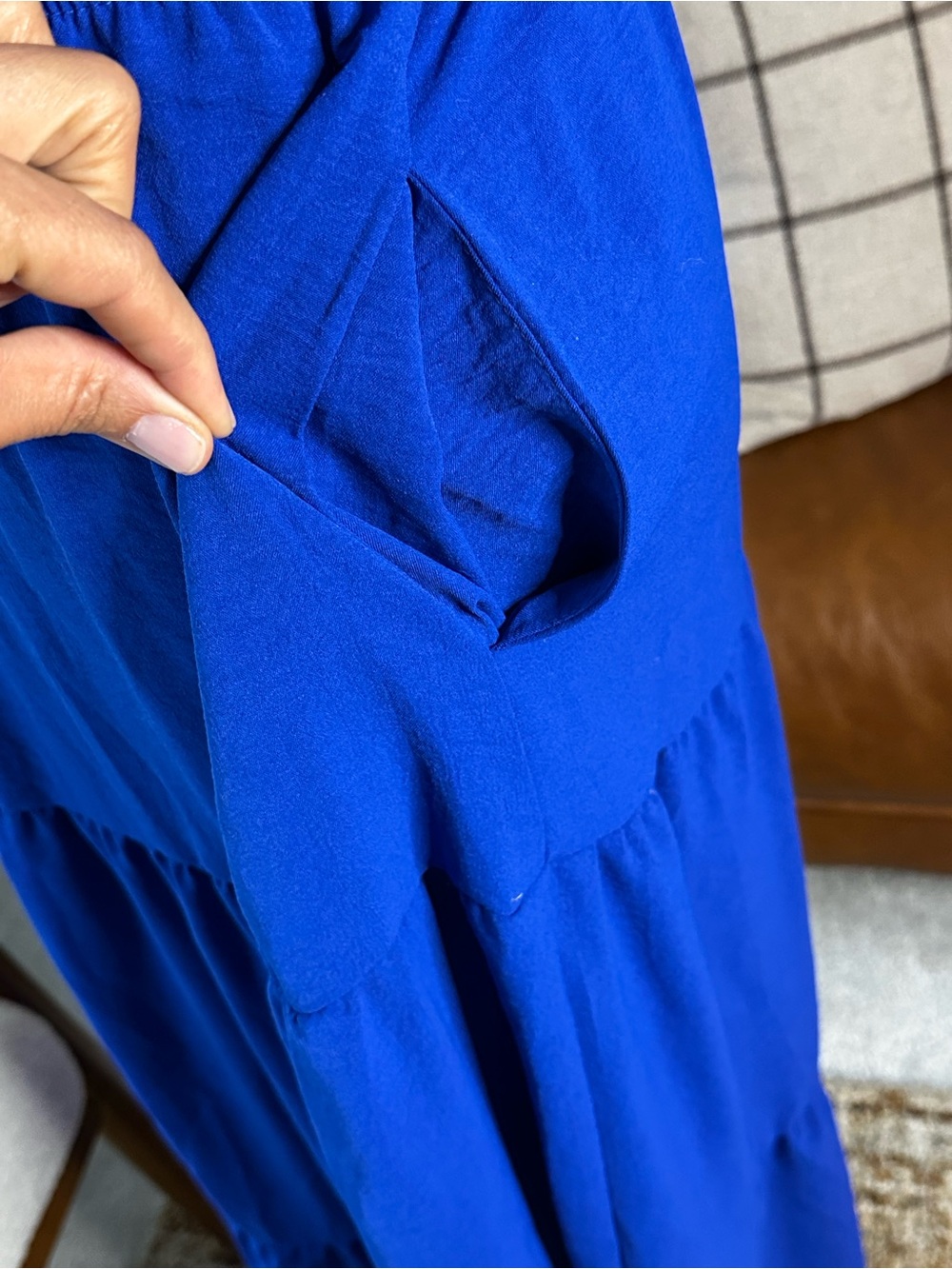 Monteau Cobalt Blue Maxi Dress with Flutter Sleeves - Picture 5 of 10